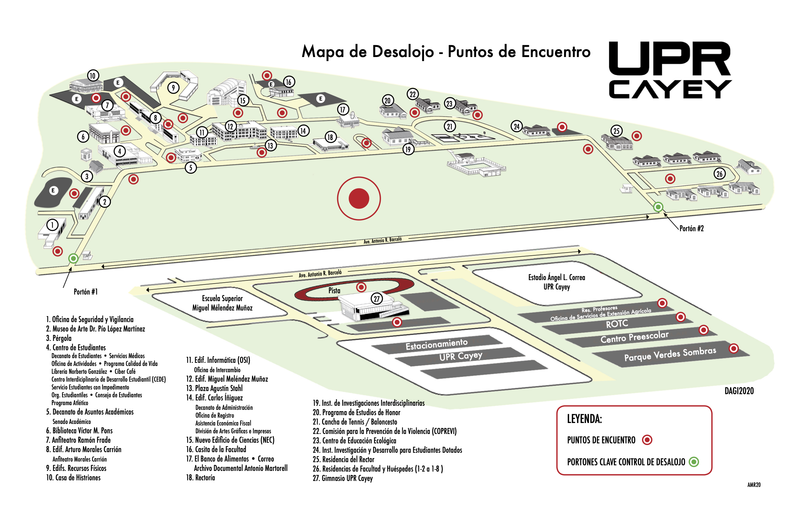 Imagen mapa de desalojo UPR Cayey