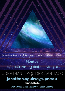 Imagen de Anuncio Jonathan Aguirre Santiago Mentor CAETV Virtual UPR Cayey Abril 2021