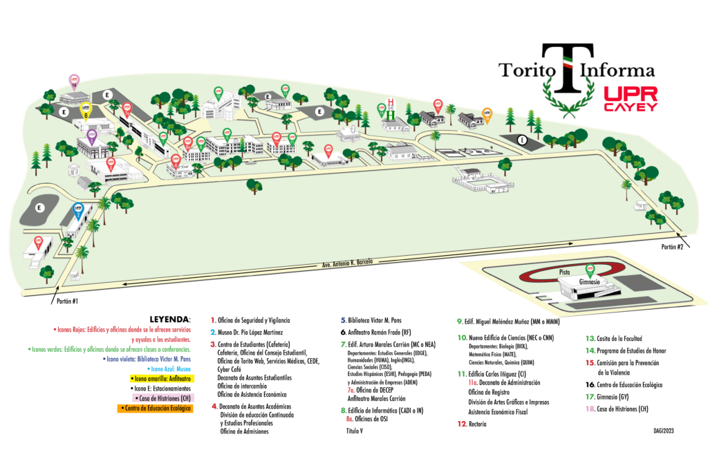 Mapa de la UPR Cayey actualizado para Torito Informa