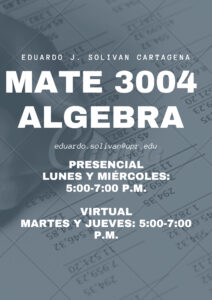 Imagen de Horario Eduardo J. Soliván Cartagena Tutor Álgebra Agosto 2023