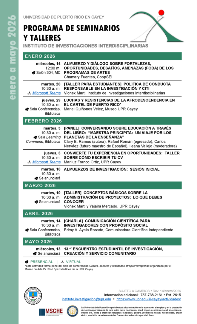 Programa de PROGRAMA DE SEMINARIOS Y TALLERES